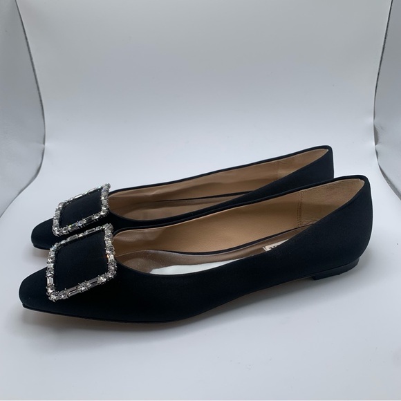 NWB Badgley Mischka Dyanne Square Toe Flat in black size 6.5 M 1624 - Picture 5 of 11